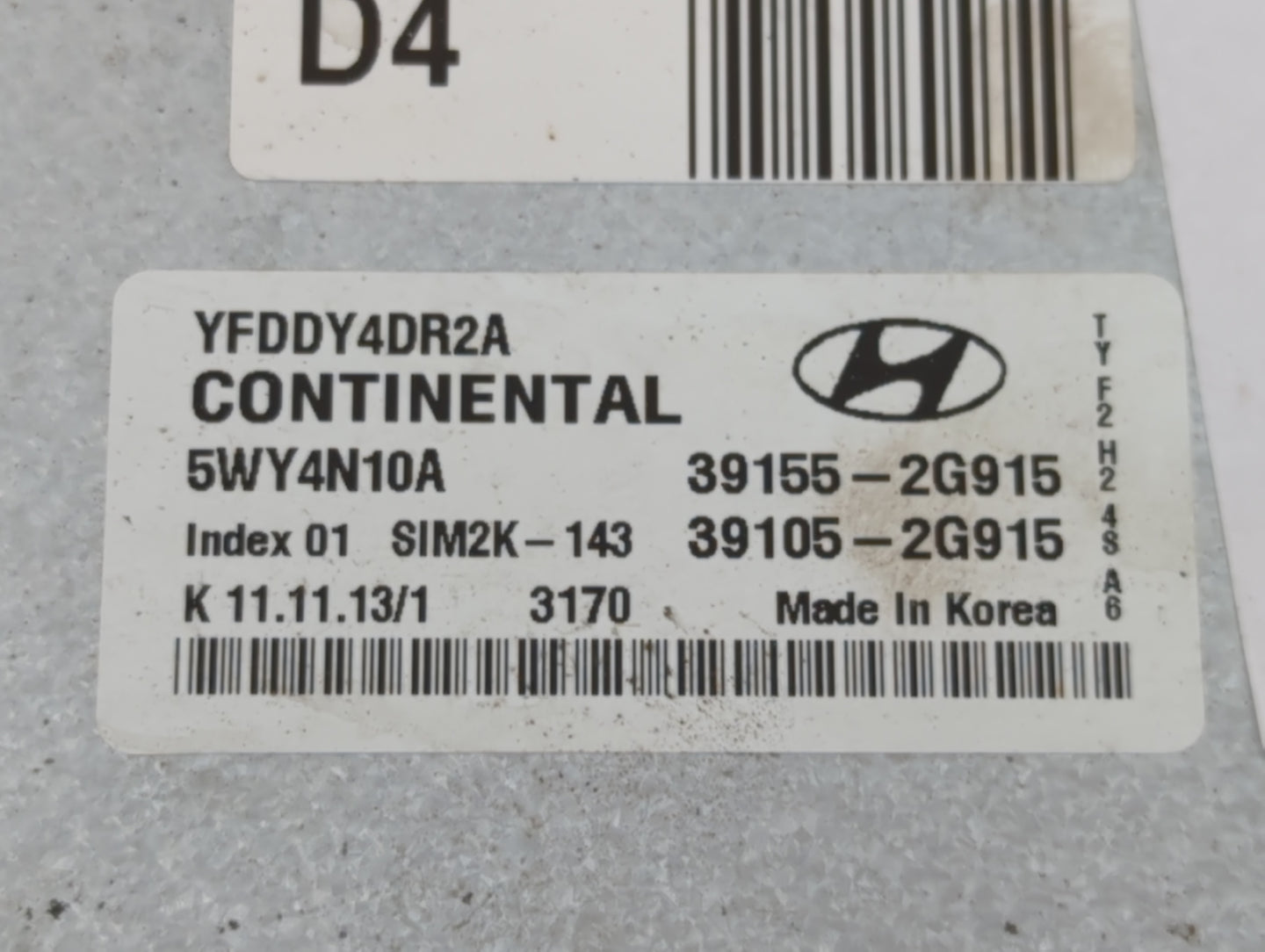 2011-2014 Hyundai Sonata PCM Engine Control Computer ECU ECM PCU OEM P/N:39105-2G915 39155-2G915 Fits Fits 2011 2012 2013 20