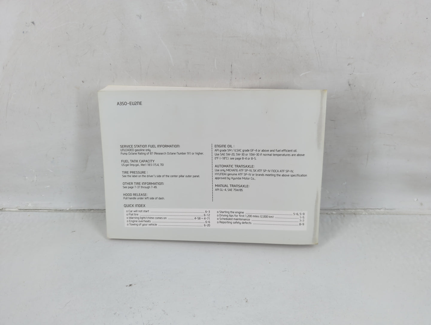 2013 Hyundai Sonata Owners Manual Book Guide P/N:A3S0-EU2NE OEM Used Auto Parts - Oemusedautoparts1.com