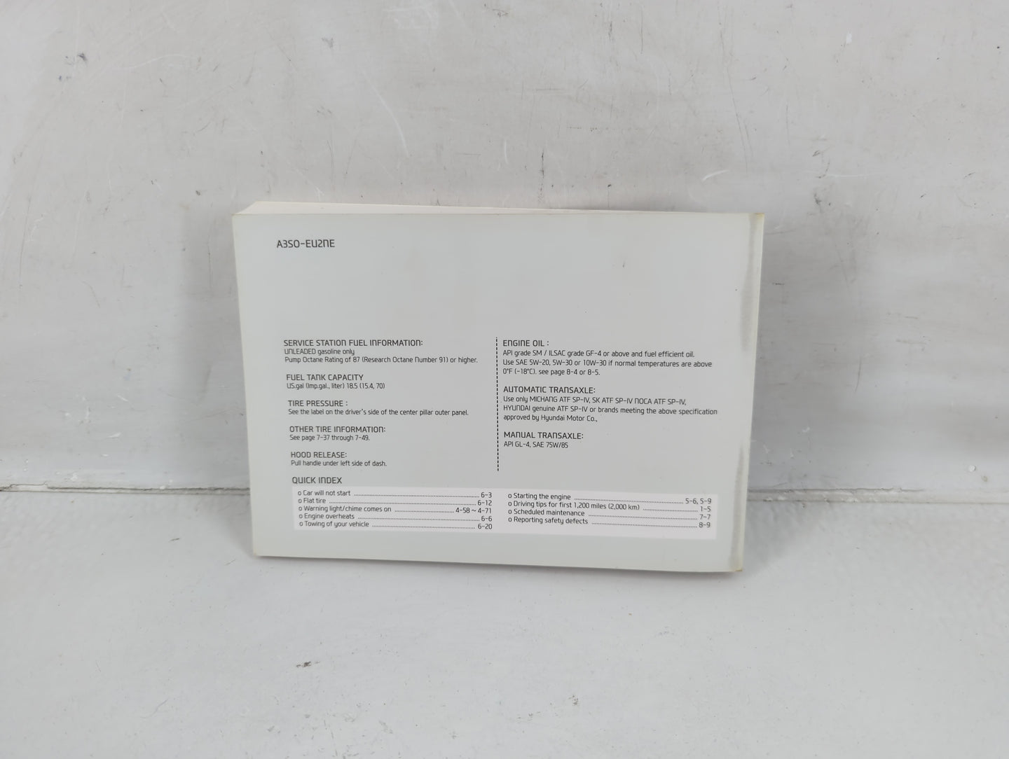 2013 Hyundai Sonata Owners Manual Book Guide P/N:A3S0-EU2NE OEM Used Auto Parts - Oemusedautoparts1.com