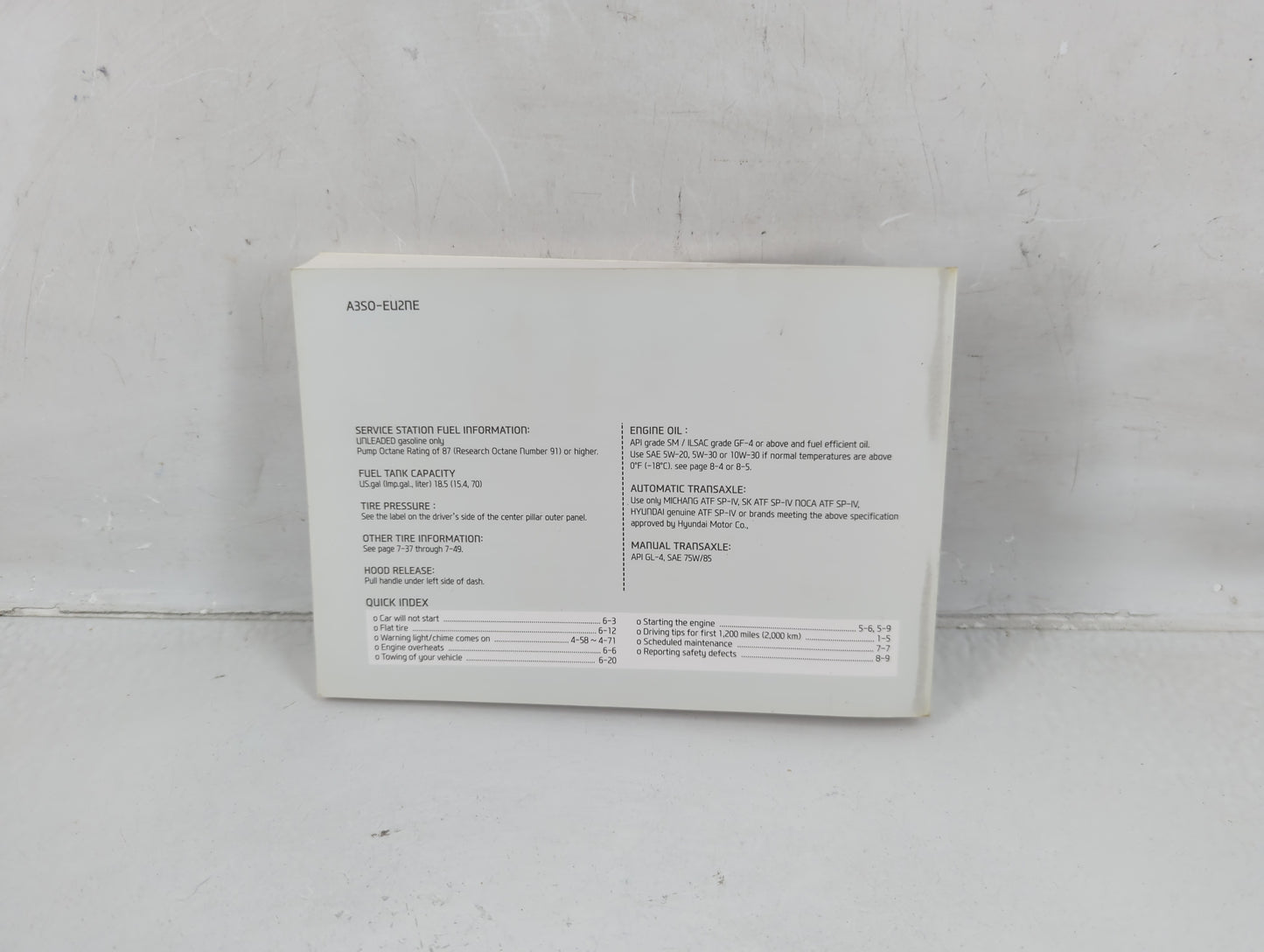 2013 Hyundai Sonata Owners Manual Book Guide P/N:A3S0-EU2NE OEM Used Auto Parts - Oemusedautoparts1.com