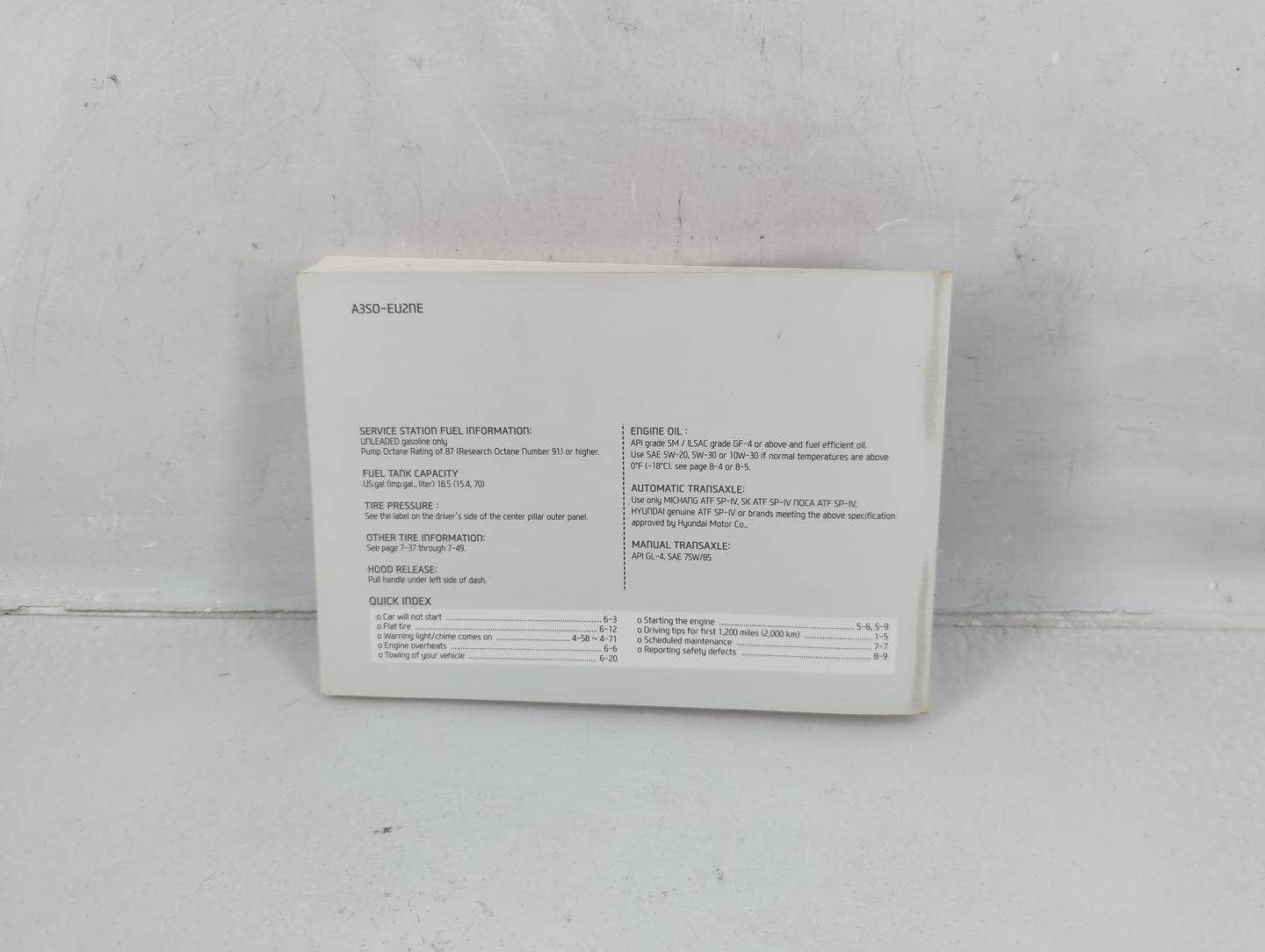 2013 Hyundai Sonata Owners Manual Book Guide P/N:A3S0-EU2NE OEM Used Auto Parts - Oemusedautoparts1.com