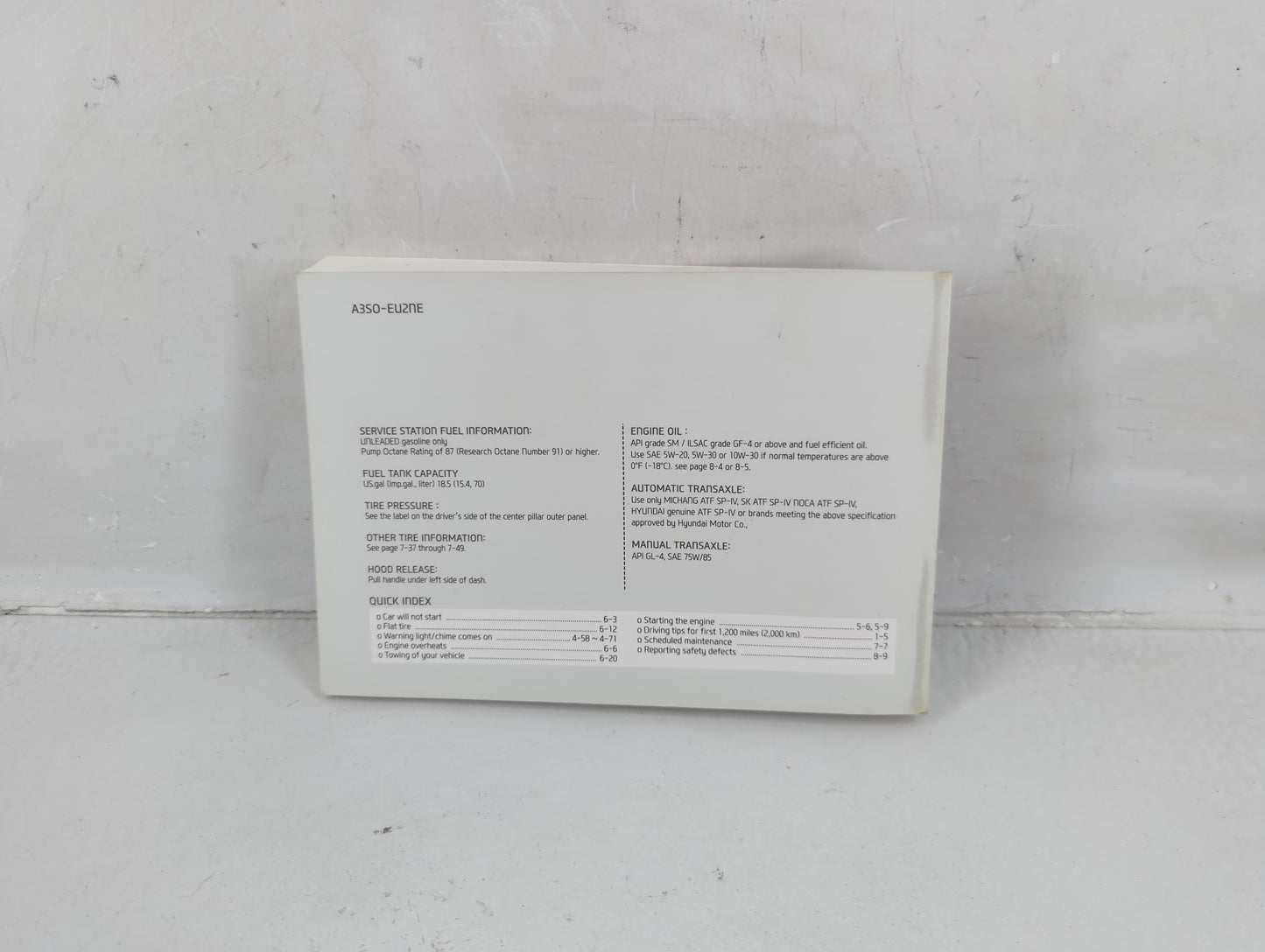 2013 Hyundai Sonata Owners Manual Book Guide P/N:A3S0-EU2NE OEM Used Auto Parts - Oemusedautoparts1.com