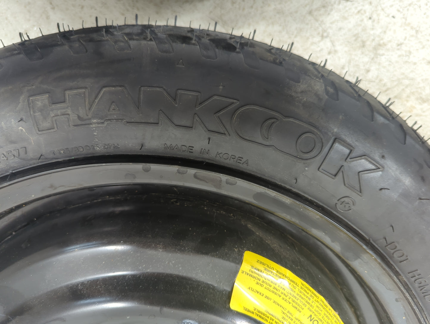 2006-2017 Hyundai Sonata Spare Donut Tire Wheel Rim Oem 1212654 - Oemusedautoparts1.com