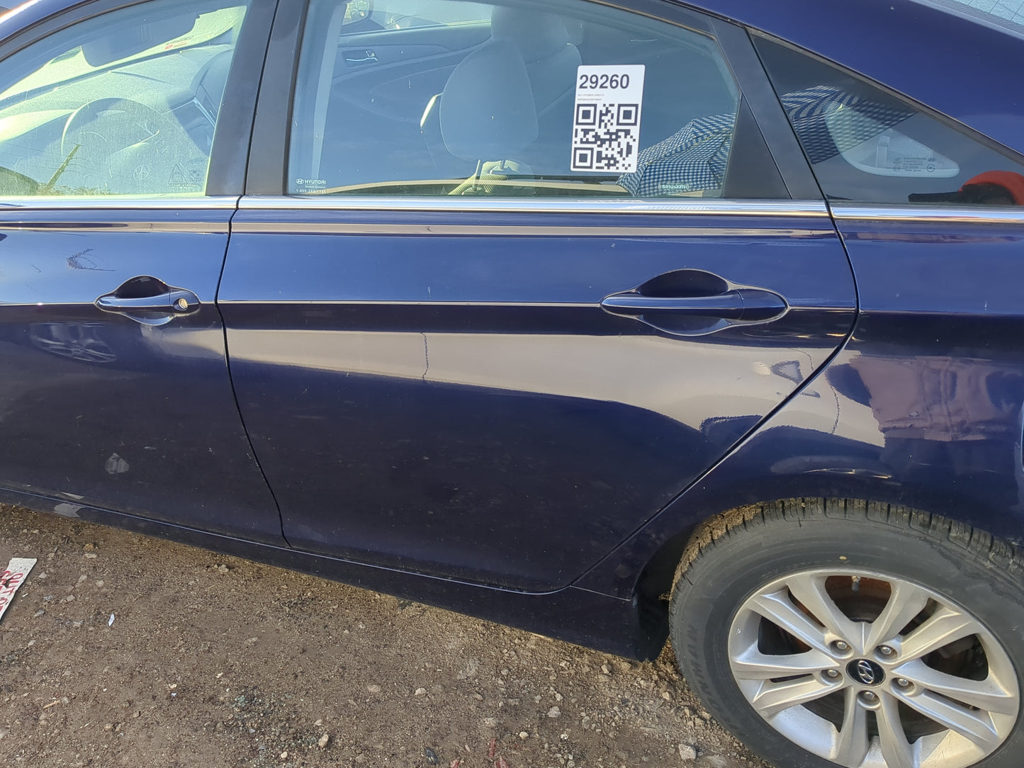2011-2014 Hyundai Sonata Driver Rear Door Oem 1212903 - Oemusedautoparts1.com