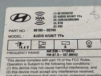 2012-2014 Hyundai Sonata Radio AM FM Cd Player Receiver Replacement P/N:961803Q700 Fits Fits 2012 2013 2014 OEM Used Auto Pa
