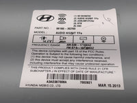 2012-2014 Hyundai Sonata Radio AM FM Cd Player Receiver Replacement P/N:96180-3Q700 Fits Fits 2012 2013 2014 OEM Used Auto P