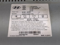 2012-2014 Hyundai Sonata Radio AM FM Cd Player Receiver Replacement P/N:96180-3Q700 Fits Fits 2012 2013 2014 OEM Used Auto P