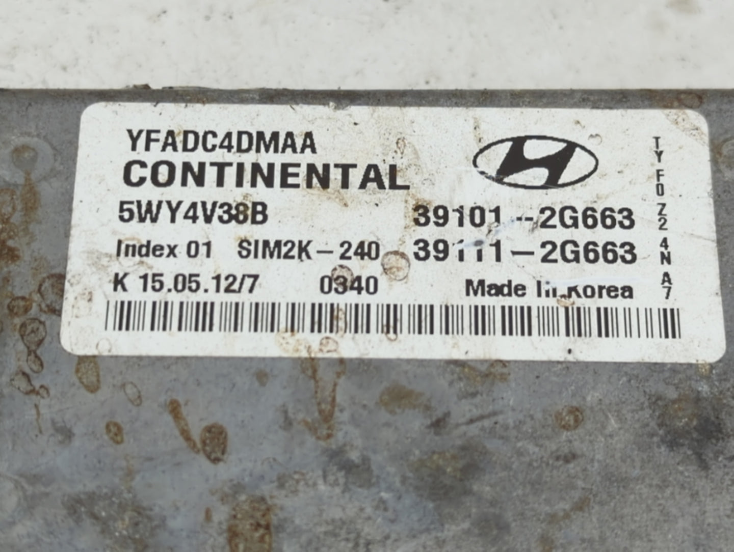 2011-2014 Hyundai Sonata PCM Engine Control Computer ECU ECM PCU OEM P/N:39111-2G663 39101-2G663 Fits Fits 2011 2012 2013 20
