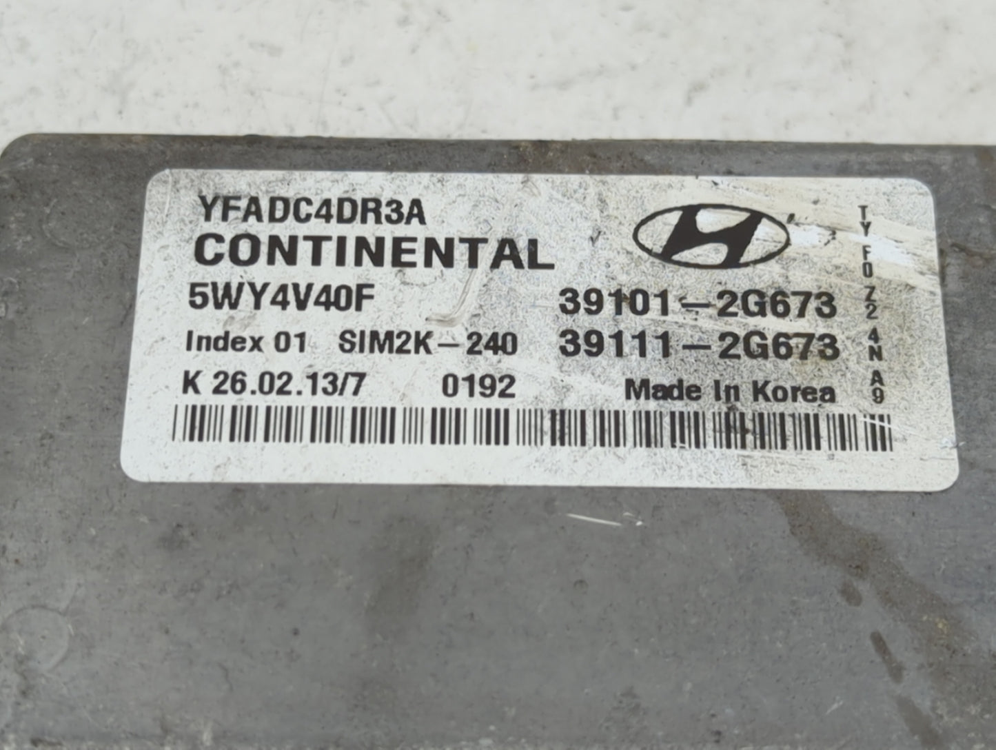 2013 Hyundai Sonata PCM Engine Control Computer ECU ECM PCU OEM P/N:39111-2G673 39101-2G673 Fits OEM Used Auto Parts - Oemus