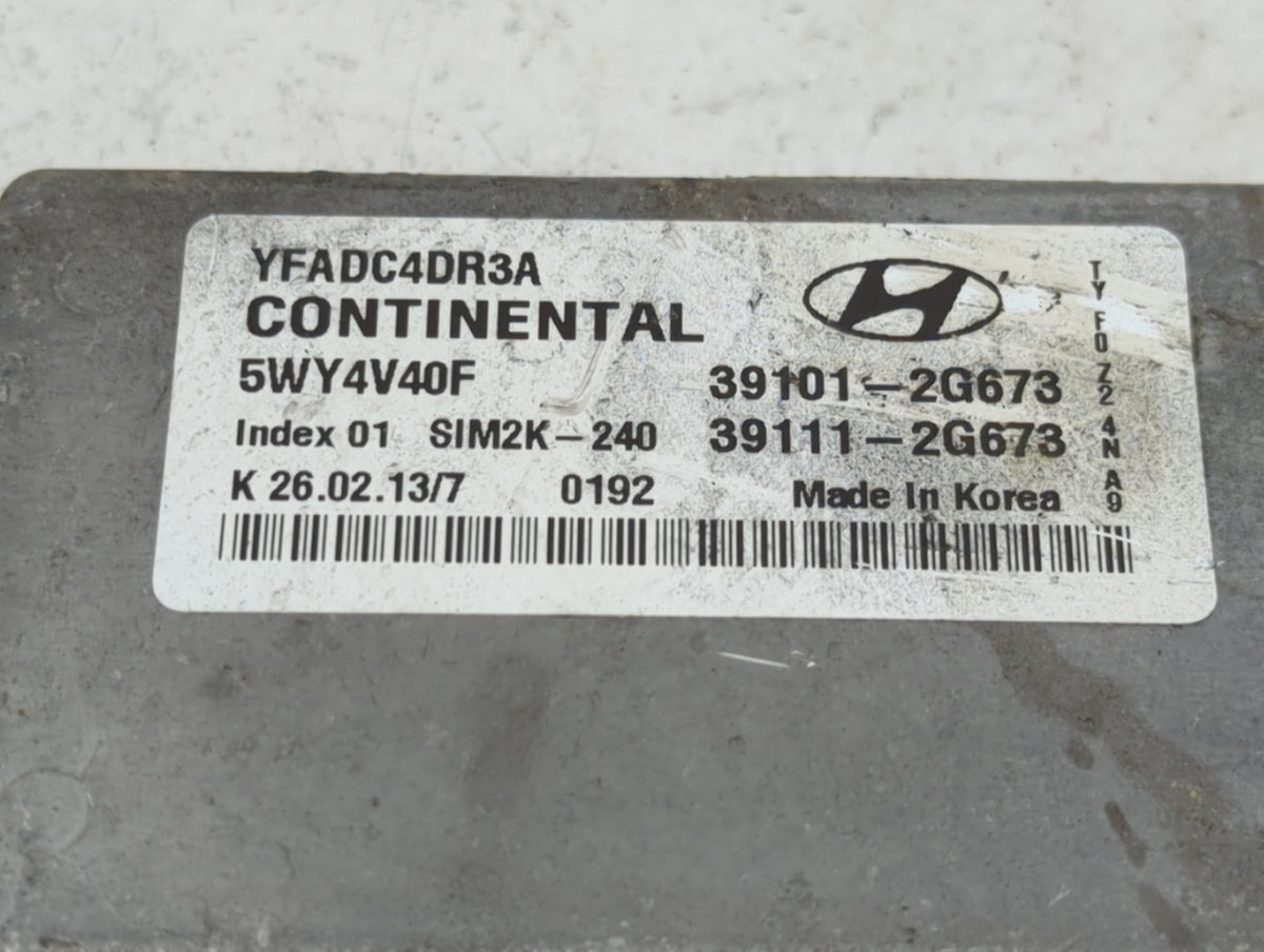 2013 Hyundai Sonata PCM Engine Control Computer ECU ECM PCU OEM P/N:39111-2G673 39101-2G673 Fits Fits 2011 OEM Used Auto Par