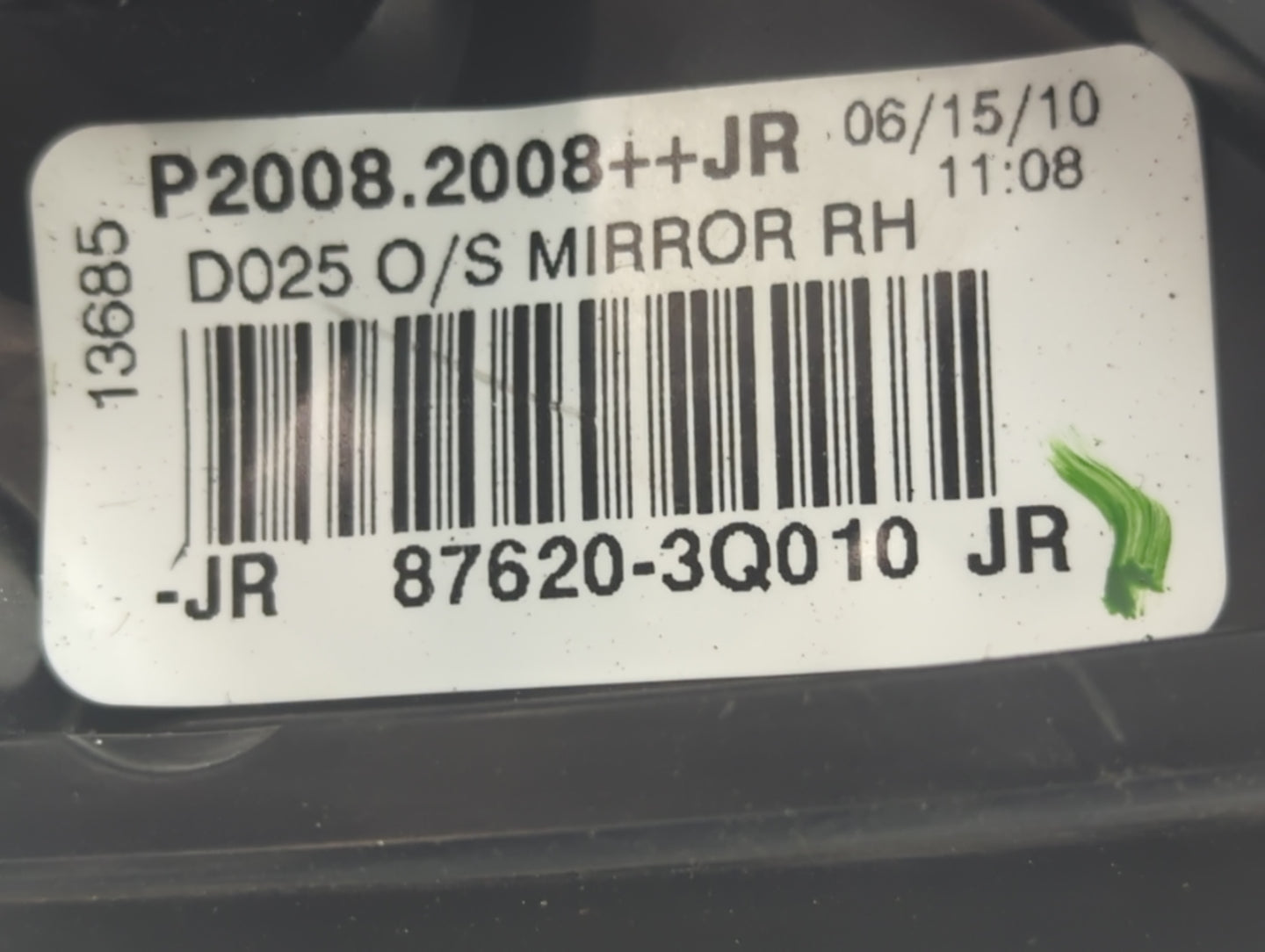 2011-2014 Hyundai Sonata Passenger Side View Mirror - Right Door Mirror OEM Used - Oemusedautoparts1.com