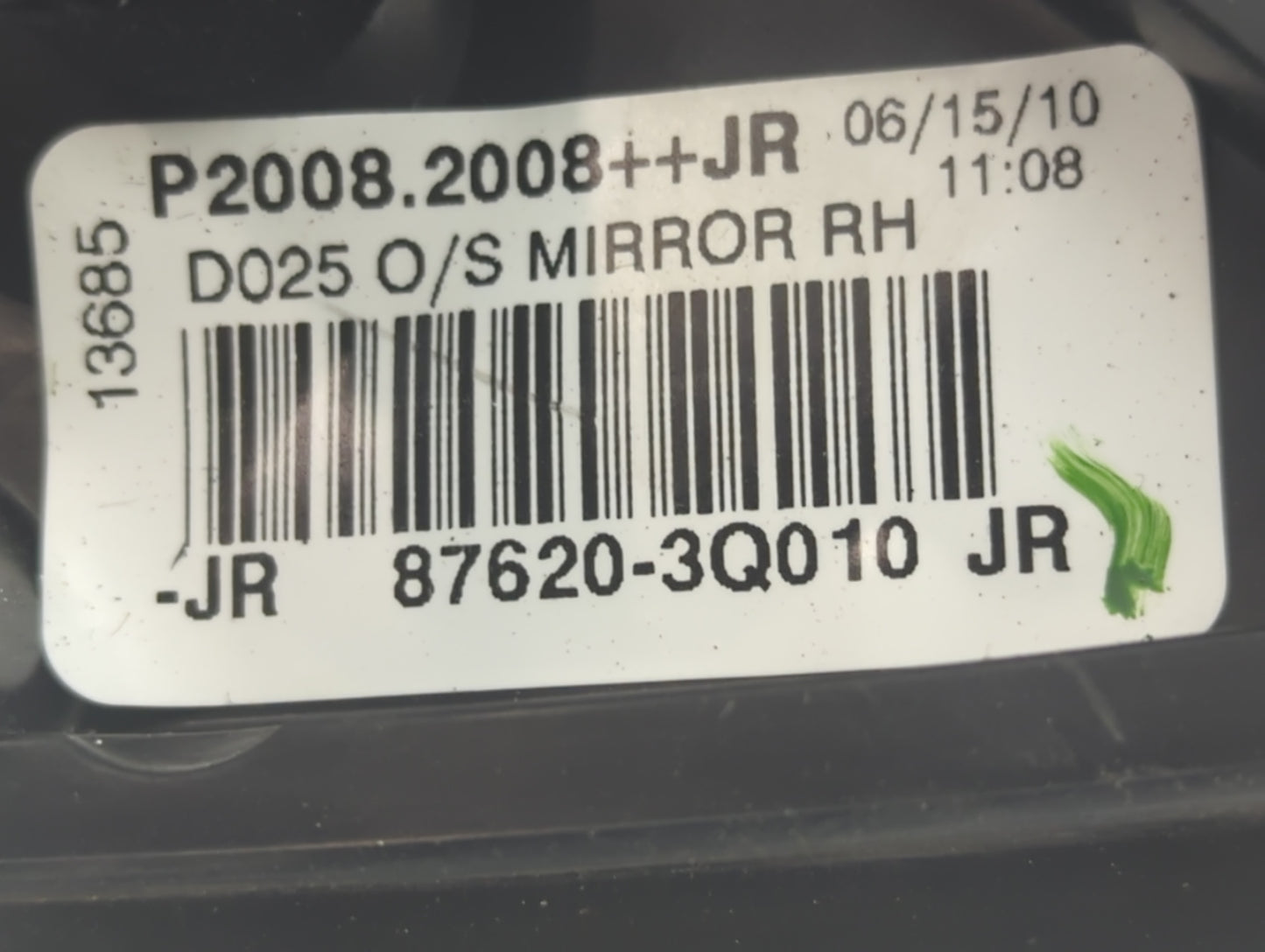 2011-2014 Hyundai Sonata Passenger Side View Mirror - Right Door Mirror OEM Used - Oemusedautoparts1.com