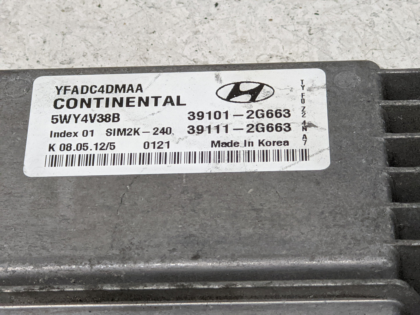 2011-2014 Hyundai Sonata PCM Engine Control Computer ECU ECM PCU OEM P/N:39101-2G663 Fits Fits 2011 2012 2013 2014 OEM Used 