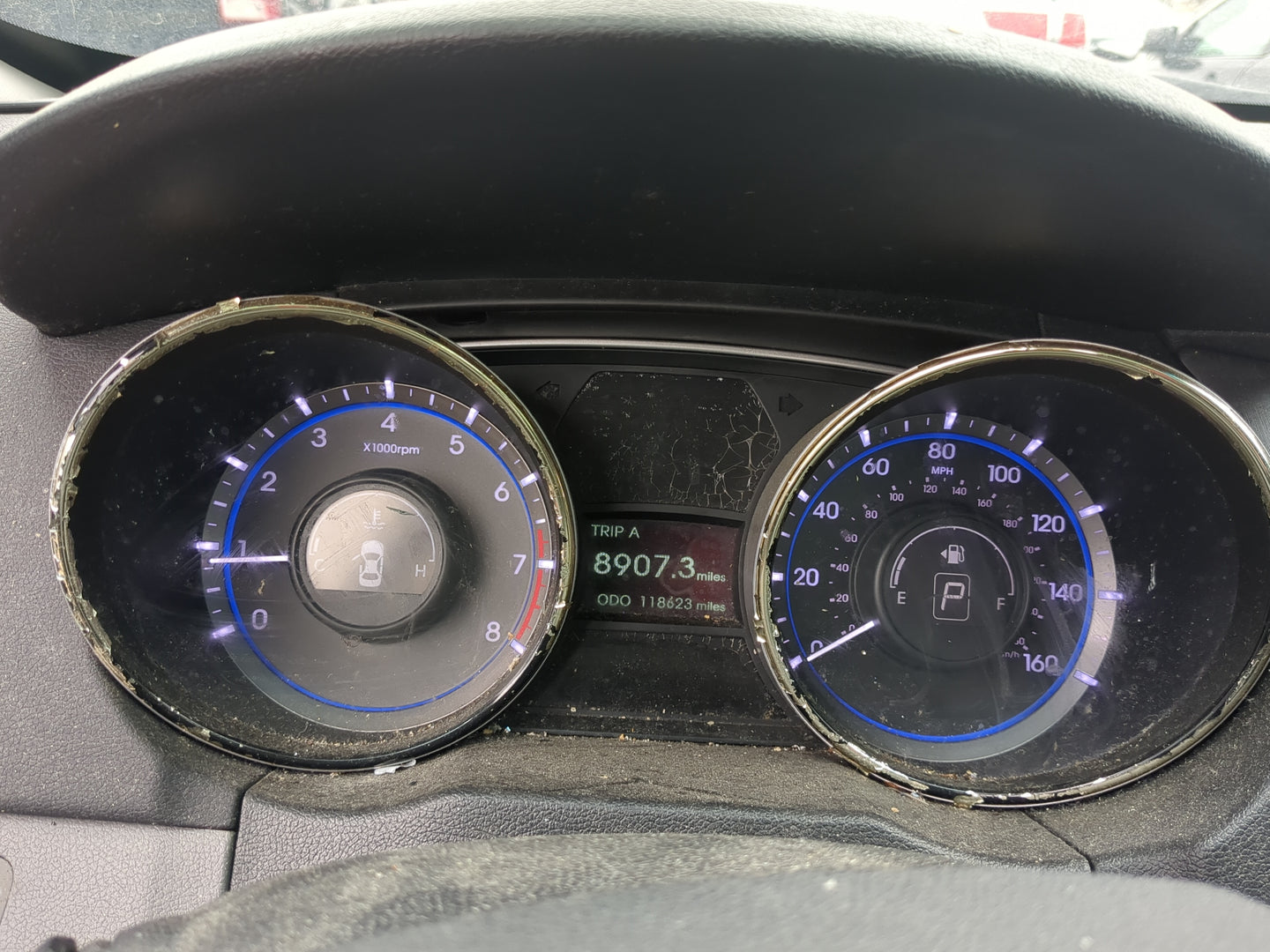 2011-2014 Hyundai Sonata Instrument Cluster Speedometer Gauges Miles:119K Fits Fits 2011 2012 2013 2014 OEM Used Auto Parts 