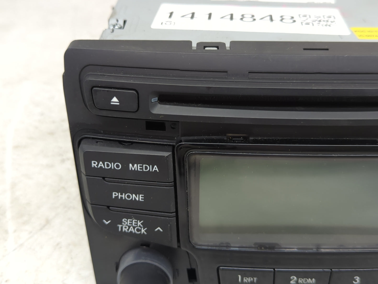 2013-2014 Hyundai Sonata Radio AM FM Cd Player Receiver Replacement P/N:96180-3Q700 Fits Fits 2013 2014 OEM Used Auto Parts 