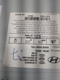 2013-2014 Hyundai Sonata Radio AM FM Cd Player Receiver Replacement P/N:96180-3Q700 Fits Fits 2013 2014 OEM Used Auto Parts 
