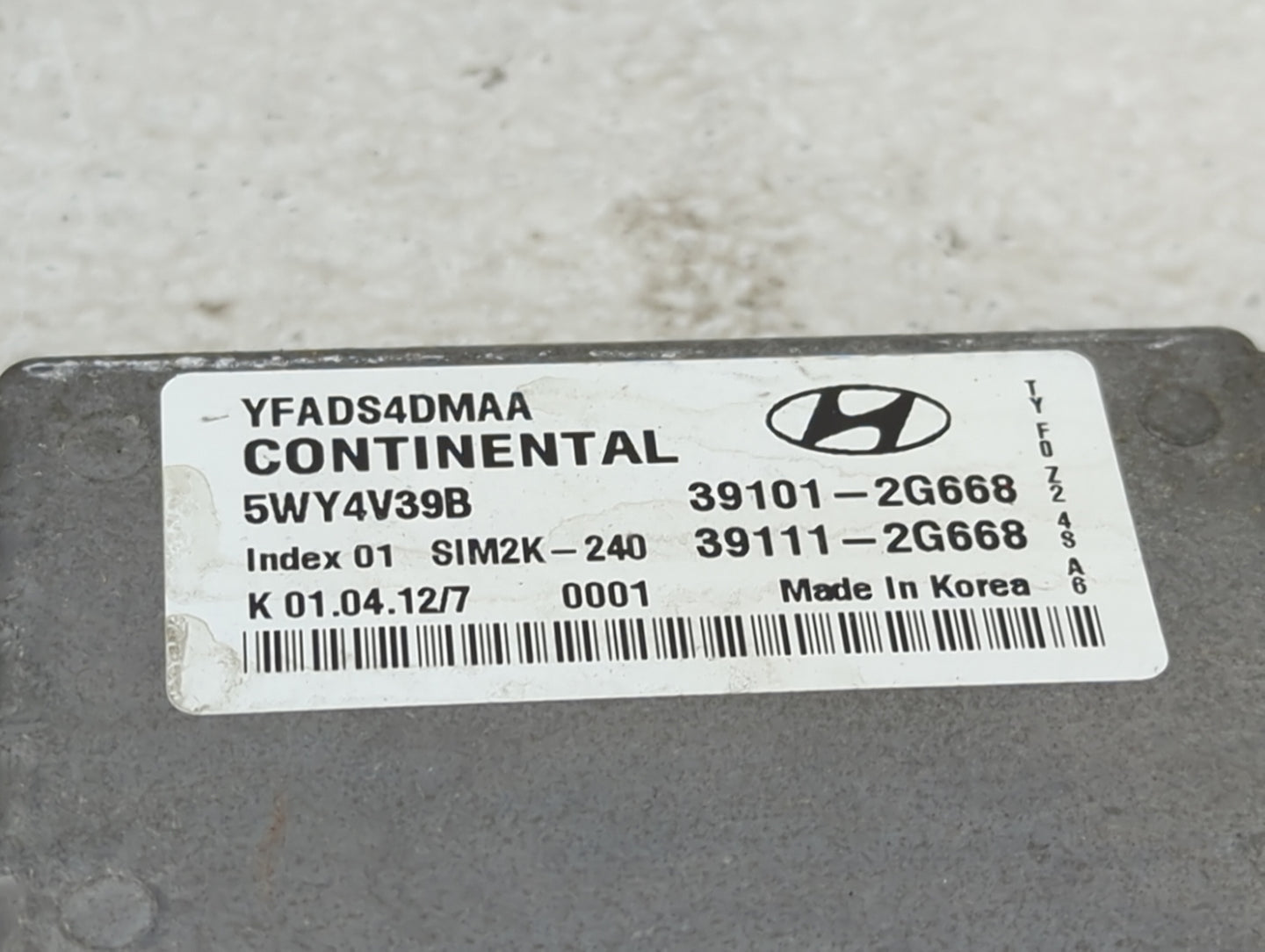 2011-2014 Hyundai Sonata PCM Engine Control Computer ECU ECM PCU OEM P/N:39101-2G668 39111-2G668 Fits Fits 2011 2012 2013 20