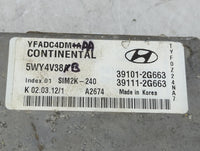 2013 Hyundai Sonata PCM Engine Control Computer ECU ECM PCU OEM P/N:391012G663 391112G663, 5WY4V38B, SIM2K-240 Fits OEM Used