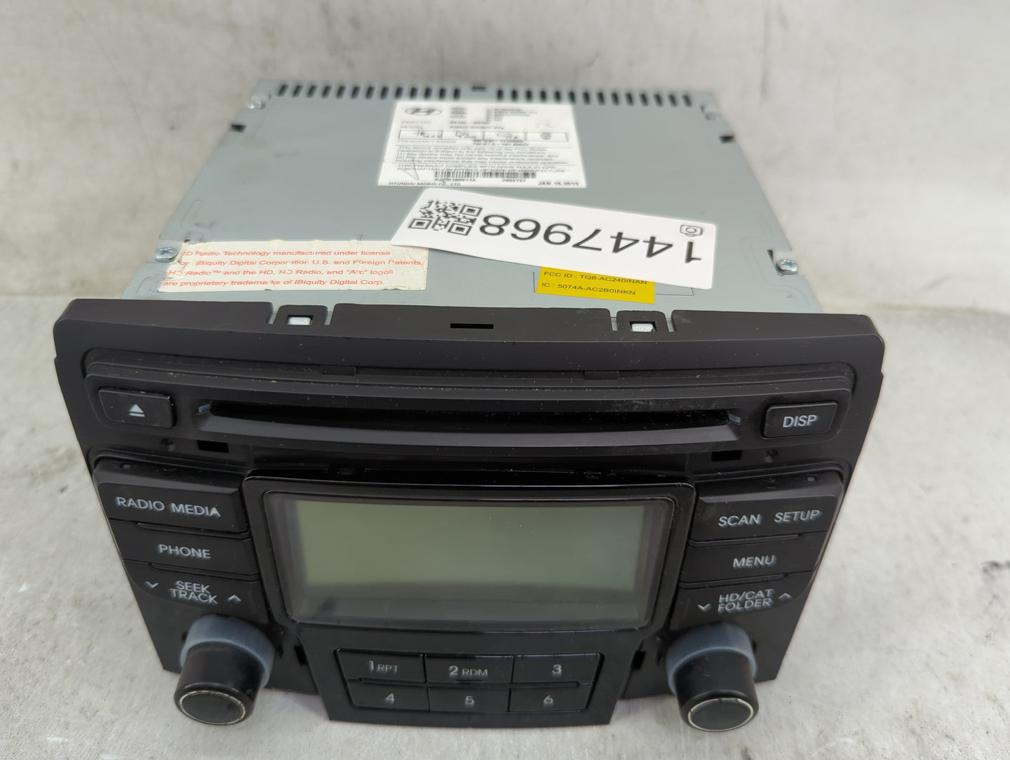 2013-2014 Hyundai Sonata Radio AM FM Cd Player Receiver Replacement P/N:961903Q700 96190-3Q700, A3HD100611A Fits Fits 2013 2