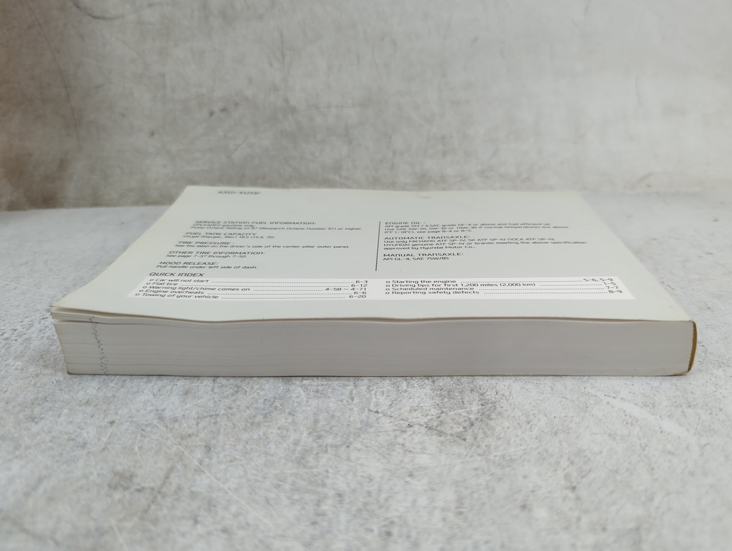 2013 Hyundai Sonata Owners Manual Book Guide P/N:A3SO-EU33F OEM Used Auto Parts - Oemusedautoparts1.com