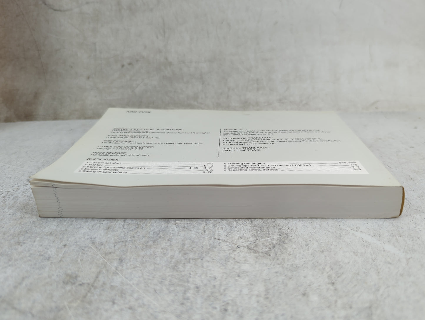 2013 Hyundai Sonata Owners Manual Book Guide P/N:A3SO-EU33F OEM Used Auto Parts - Oemusedautoparts1.com