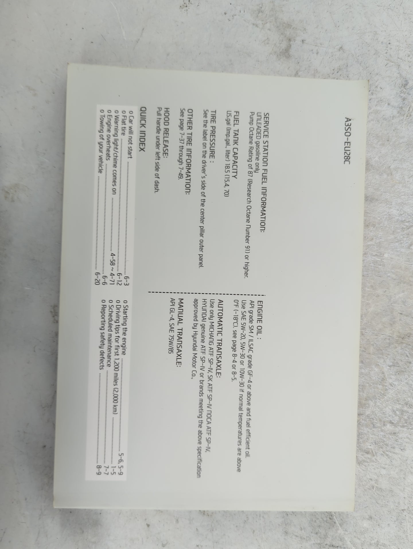 2013 Hyundai Sonata Owners Manual Book Guide P/N:A3S0-EU28C OEM Used Auto Parts - Oemusedautoparts1.com