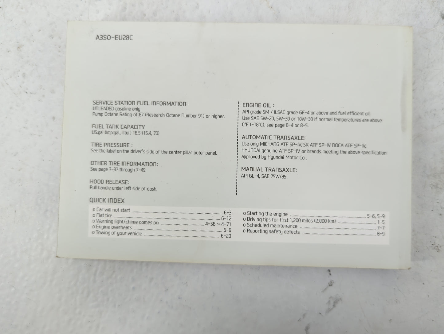 2013 Hyundai Sonata Owners Manual Book Guide P/N:A3SO-EU28C 13YF-23A OEM Used Auto Parts - Oemusedautoparts1.com