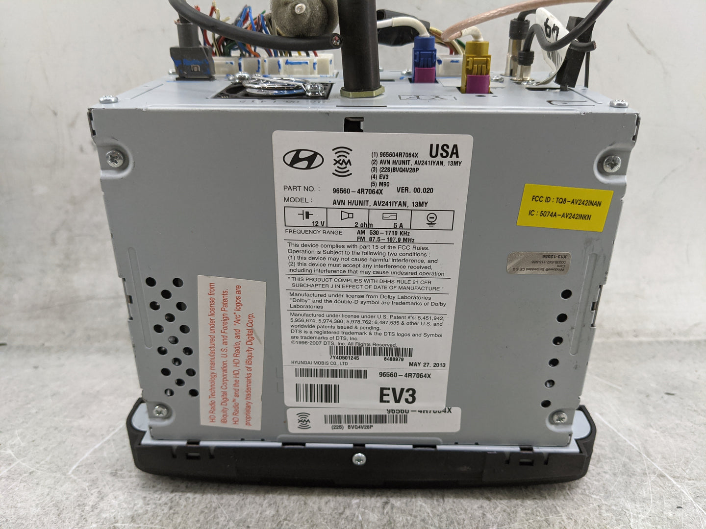 2011-2015 Hyundai Sonata Radio AM FM Cd Player Receiver Replacement P/N:96560-4R7064X 965604R7064X Fits OEM Used Auto Parts 