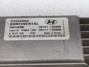 2011-2014 Hyundai Sonata PCM Engine Control Computer ECU ECM PCU OEM P/N:YFADS4DM3A 5WY4V39F Fits Fits 2011 2012 2013 2014 OEM Used Auto Parts