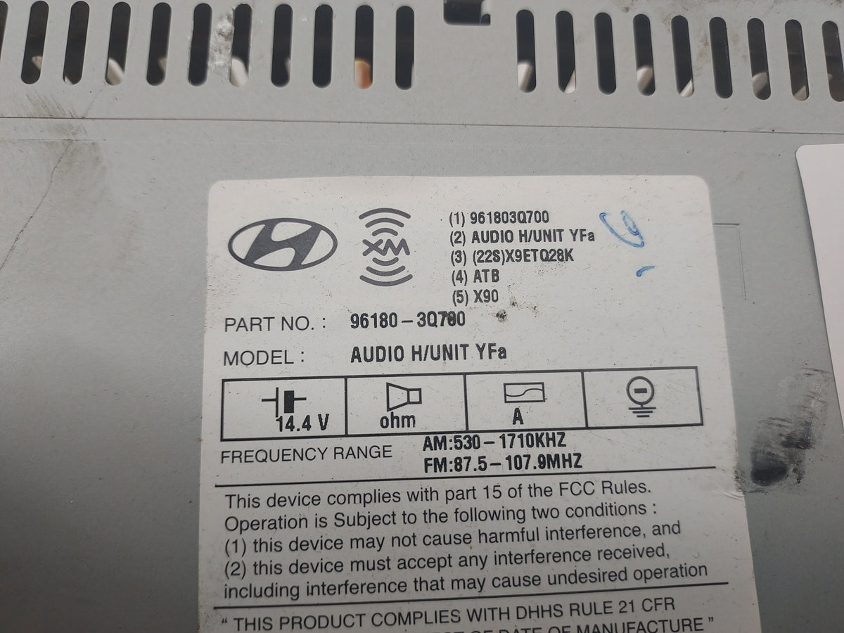 2013-2014 Hyundai Sonata Radio AM FM Cd Player Receiver Replacement P/N:961803Q700 96180-3Q700, X9ETQ28K Fits Fits 2013 2014