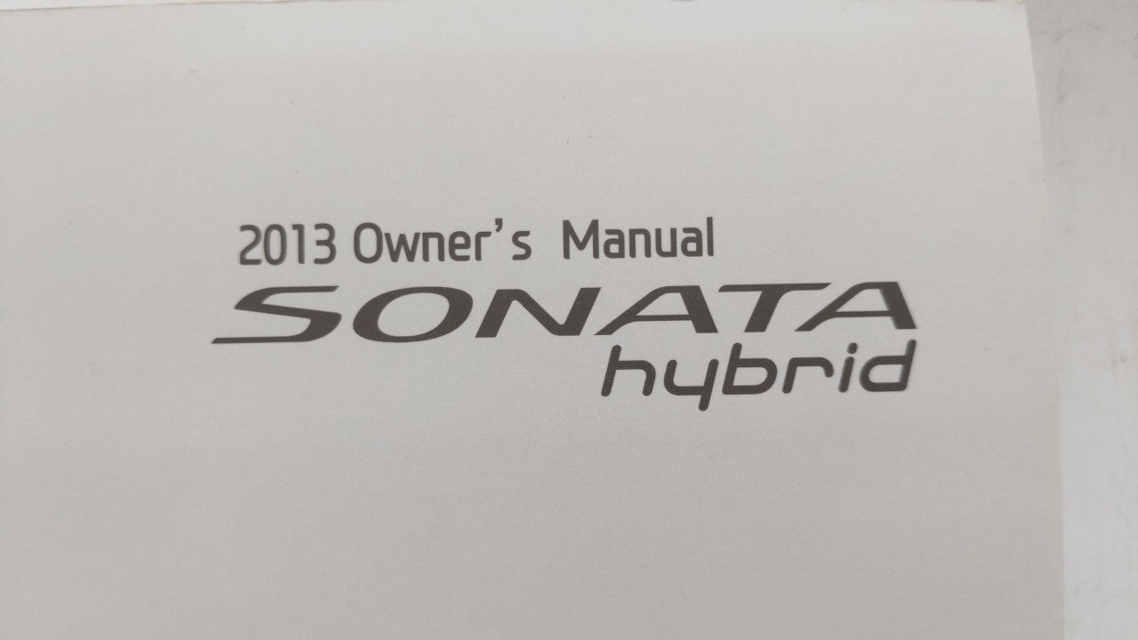 2013 Hyundai Sonata Owners Manual Book Guide OEM Used Auto Parts - Oemusedautoparts1.com