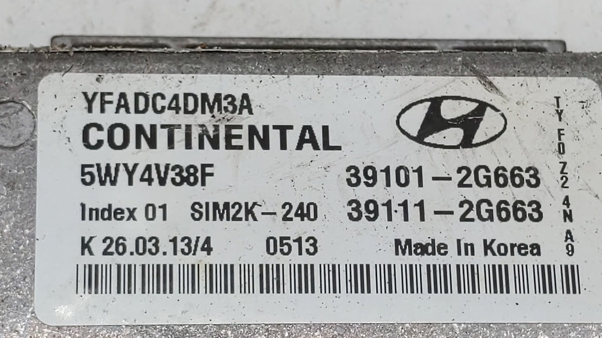2011-2014 Hyundai Sonata PCM Engine Control Computer ECU ECM PCU OEM P/N:39101-2G661 39111-2G661 Fits 2011 2012 2013 2014 OE