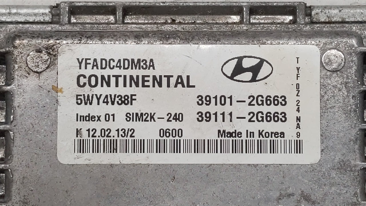2011-2014 Hyundai Sonata PCM Engine Control Computer ECU ECM PCU OEM P/N:39101-2G661 39111-2G661 Fits Fits 2011 2012 2013 20