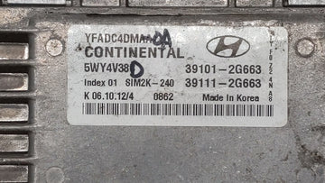 2011-2014 Hyundai Sonata PCM Engine Control Computer ECU ECM PCU OEM P/N:39101-2G661 39111-2G661 Fits Fits 2011 2012 2013 2014 OEM Used Auto Parts