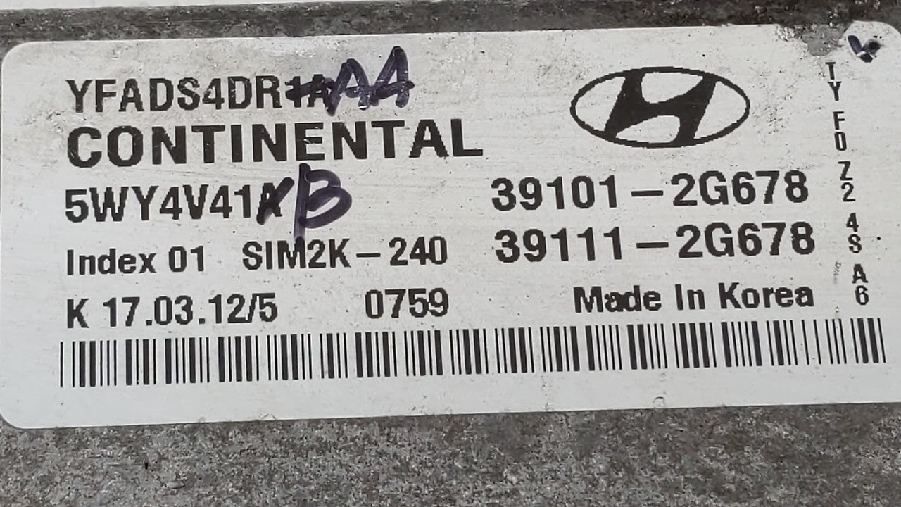 2011-2014 Hyundai Sonata PCM Engine Control Computer ECU ECM PCU OEM P/N:39111-2G668 39101-2G668 Fits Fits 2011 2012 2013 20