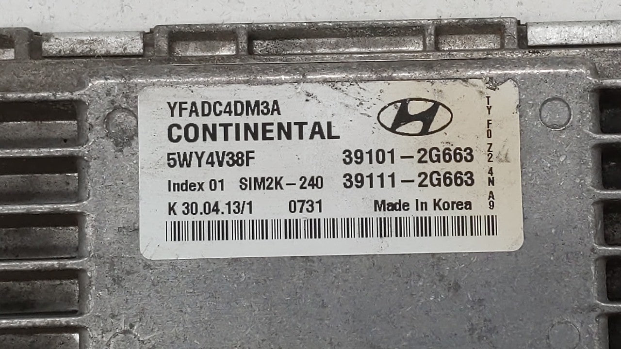 2011-2014 Hyundai Sonata PCM Engine Control Computer ECU ECM PCU OEM P/N:39101-2G661 39111-2G661 Fits Fits 2011 2012 2013 20