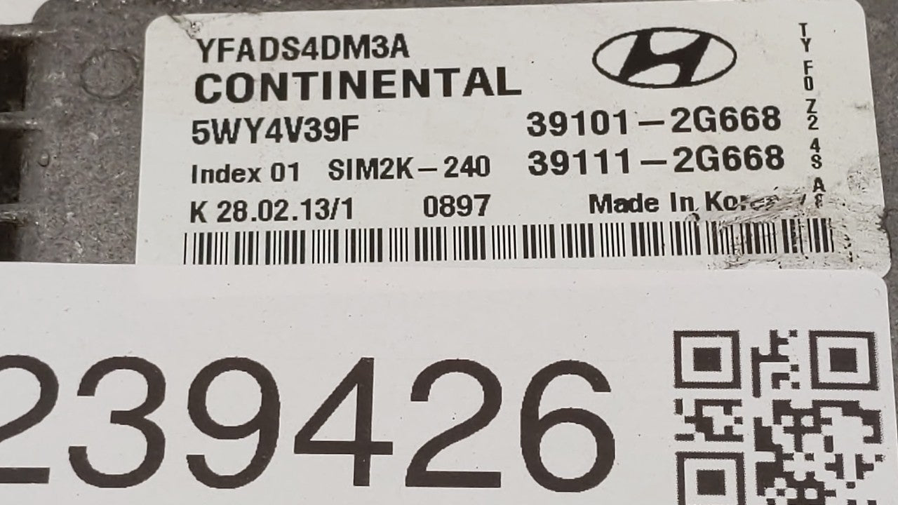 2011-2014 Hyundai Sonata PCM Engine Control Computer ECU ECM PCU OEM P/N:39111-2G669 39101-2G667 Fits Fits 2011 2012 2013 20