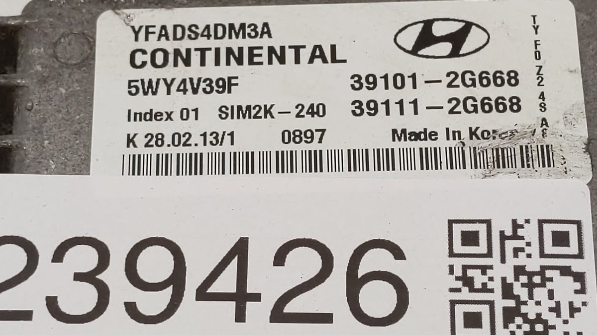 2011-2014 Hyundai Sonata PCM Engine Control Computer ECU ECM PCU OEM P/N:39111-2G669 39101-2G667 Fits 2011 2012 2013 2014 OE
