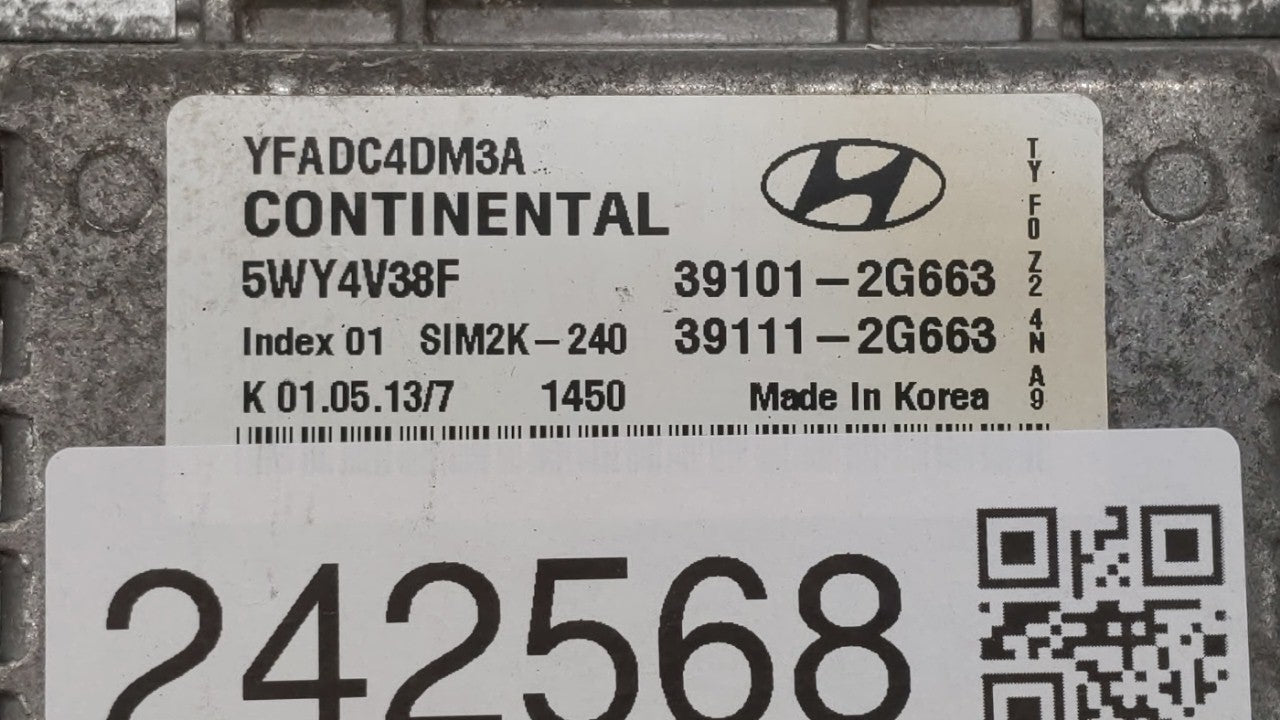 2011-2014 Hyundai Sonata PCM Engine Control Computer ECU ECM PCU OEM P/N:39101-2G673 39101-2G671 Fits Fits 2011 2012 2013 20
