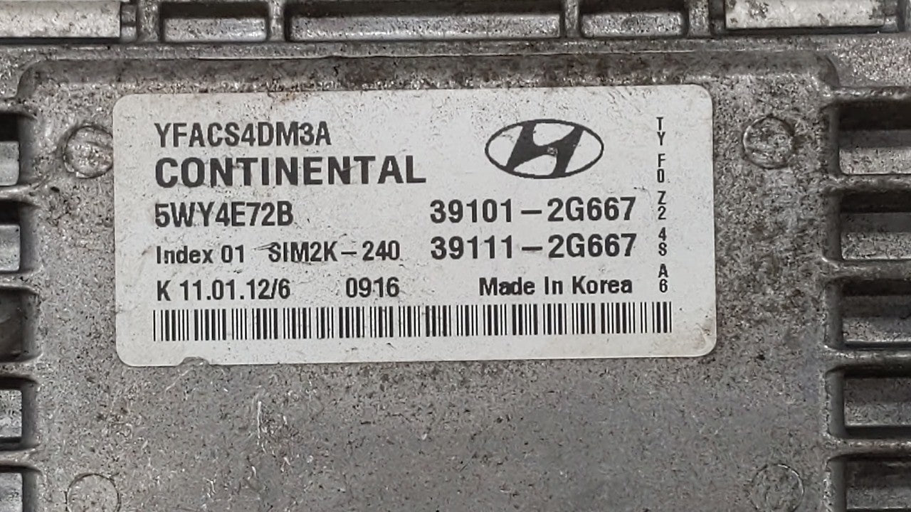 2011-2014 Hyundai Sonata PCM Engine Control Computer ECU ECM PCU OEM P/N:39111-2G669 39101-2G667 Fits Fits 2011 2012 2013 20