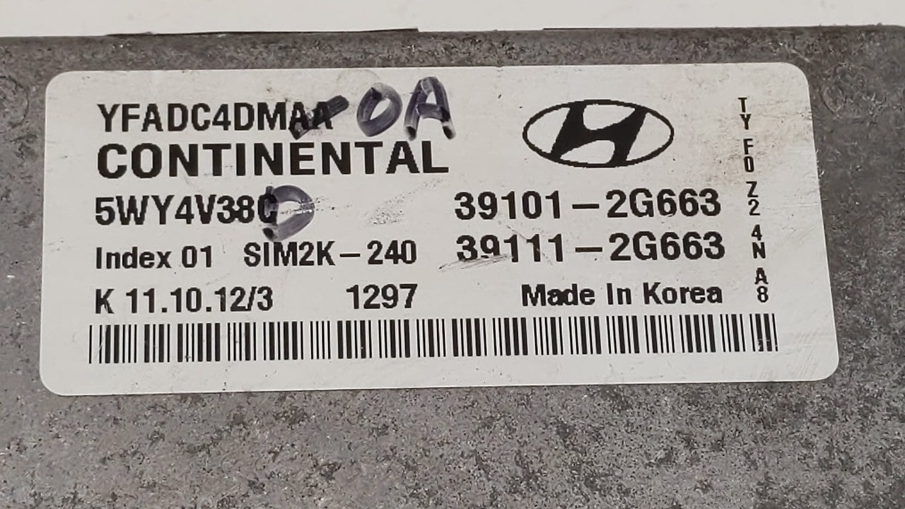 2011-2014 Hyundai Sonata PCM Engine Control Computer ECU ECM PCU OEM P/N:39101-2G673 39101-2G671 Fits Fits 2011 2012 2013 20