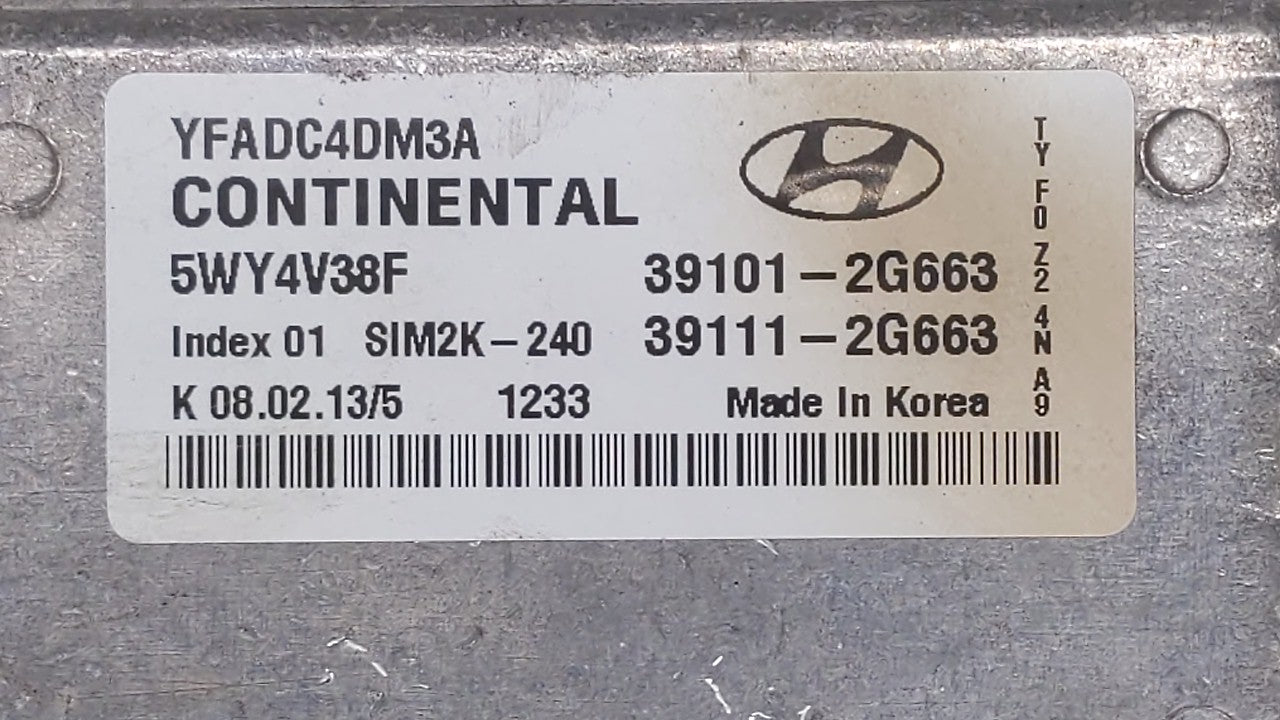 2011-2014 Hyundai Sonata PCM Engine Control Computer ECU ECM PCU OEM P/N:39101-2G673 39101-2G671 Fits Fits 2011 2012 2013 20