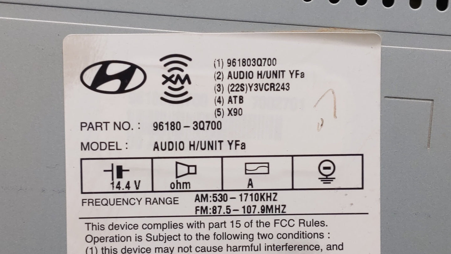 2012-2014 Hyundai Sonata Radio AM FM Cd Player Receiver Replacement P/N:961803Q700 Fits Fits 2012 2013 2014 OEM Used Auto Pa
