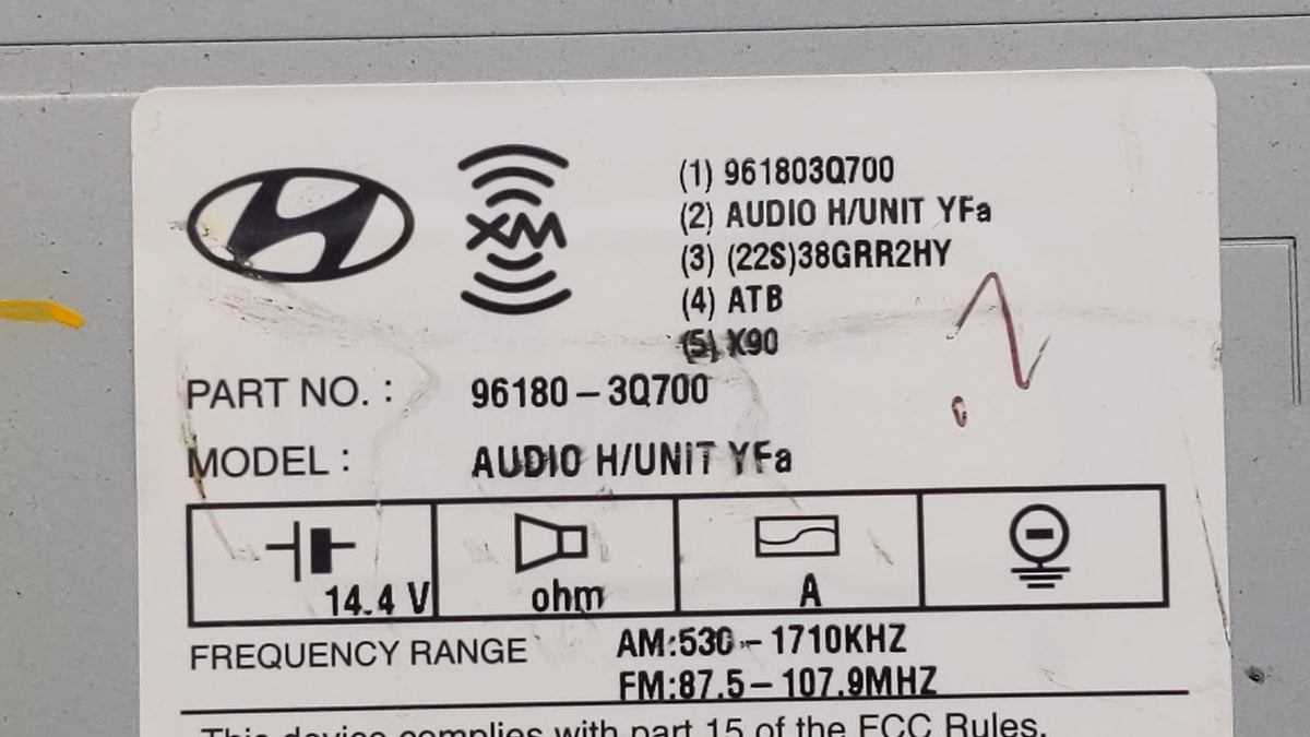 2012-2014 Hyundai Sonata Am Fm Cd Player Radio Receiver 298985 - Oemusedautoparts1.com