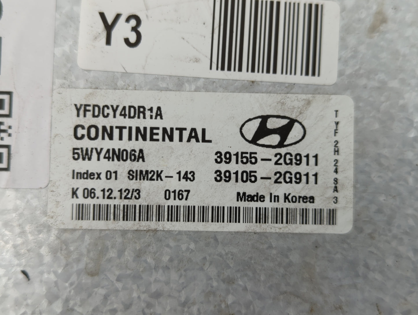 2011-2015 Hyundai Sonata PCM Engine Control Computer ECU ECM PCU OEM P/N:39155-2G911 39105-2G911 Fits OEM Used Auto Parts - 