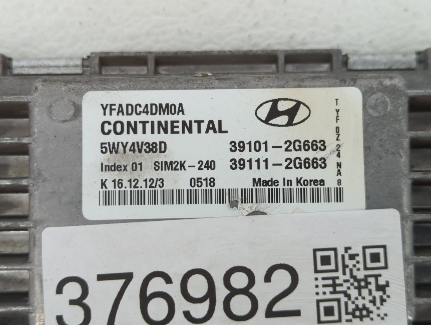 2011-2014 Hyundai Sonata PCM Engine Control Computer ECU ECM PCU OEM P/N:39111-2G663 39101-2G663 Fits Fits 2011 2012 2013 20