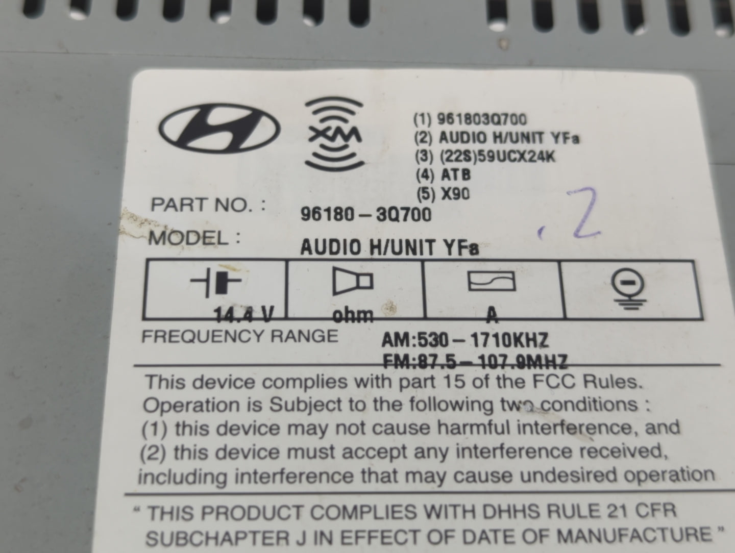 2013-2014 Hyundai Sonata Radio AM FM Cd Player Receiver Replacement P/N:96180-3Q8004X 96180-3Q600, 96180-3Q700 Fits Fits 201