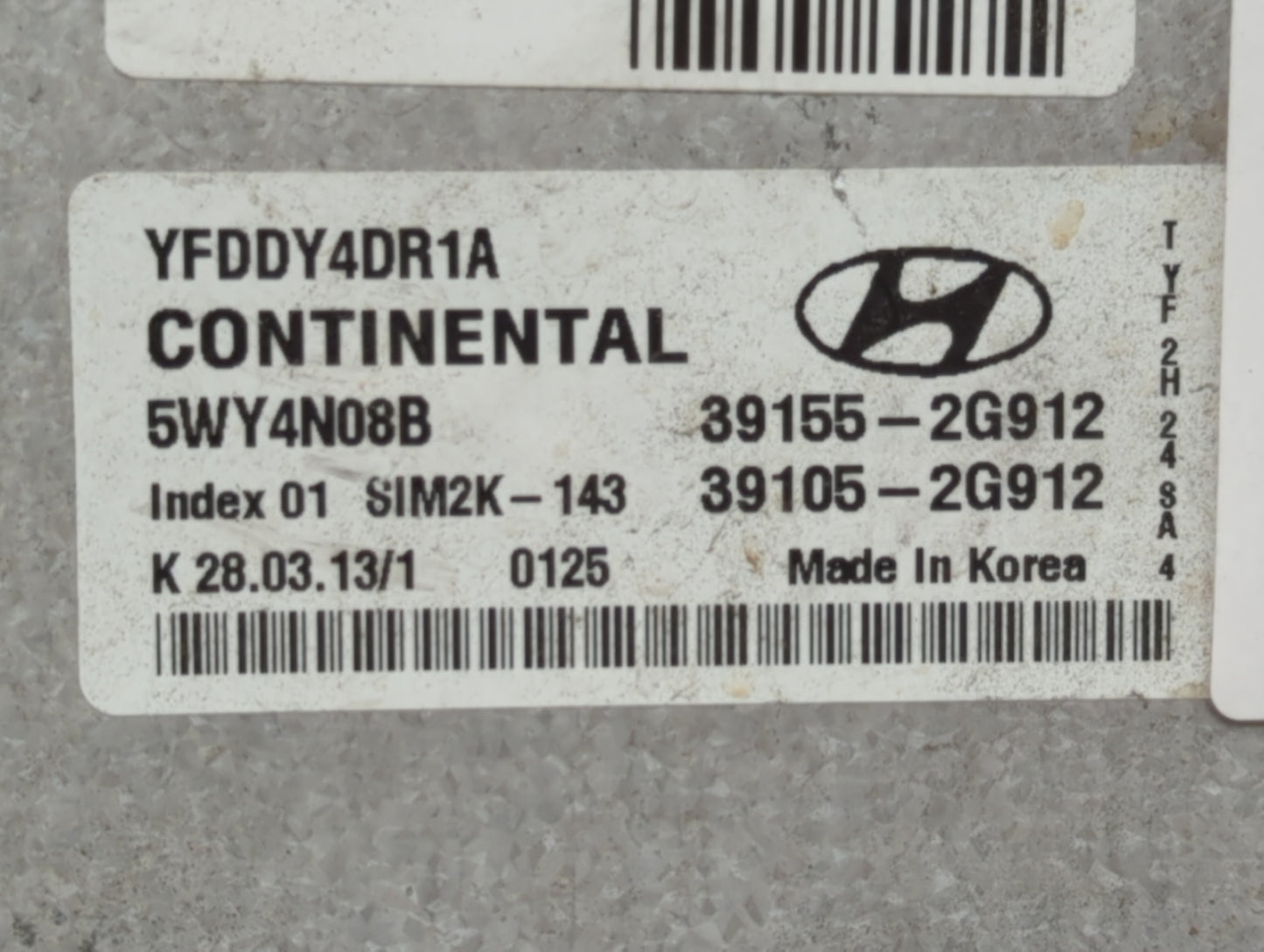 2011-2015 Hyundai Sonata PCM Engine Control Computer ECU ECM PCU OEM P/N:39105-2G912 39155-2G912 Fits OEM Used Auto Parts - 