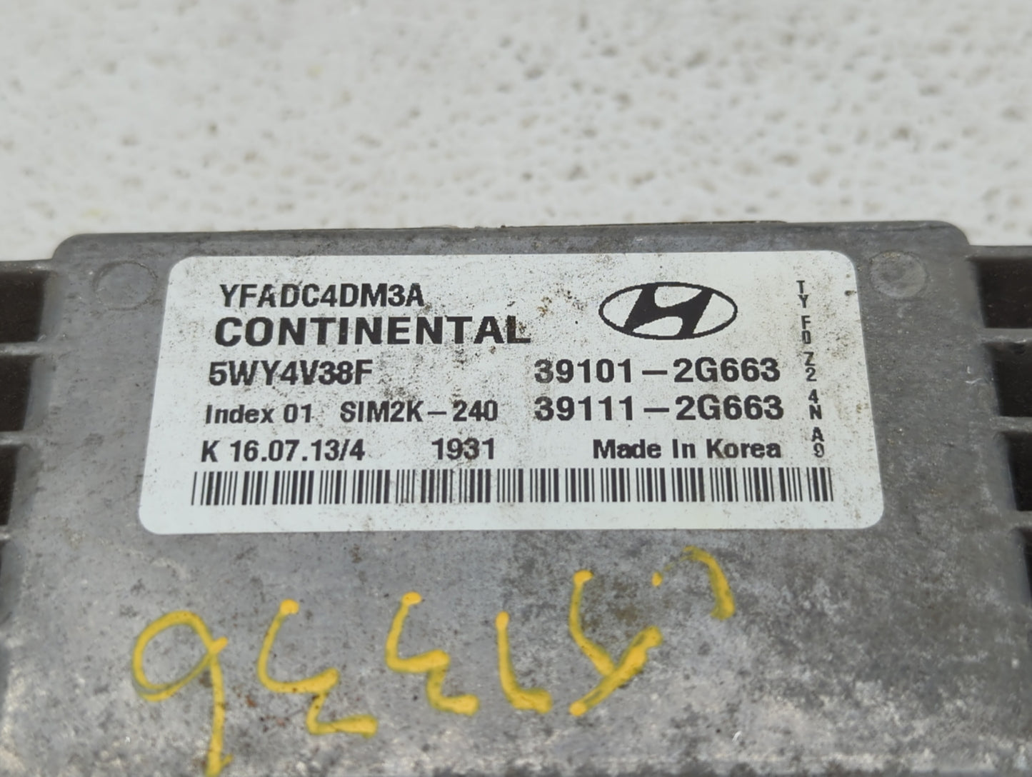 2011-2014 Hyundai Sonata PCM Engine Control Computer ECU ECM PCU OEM P/N:39111-2G663 39101-2G663 Fits Fits 2011 2012 2013 20