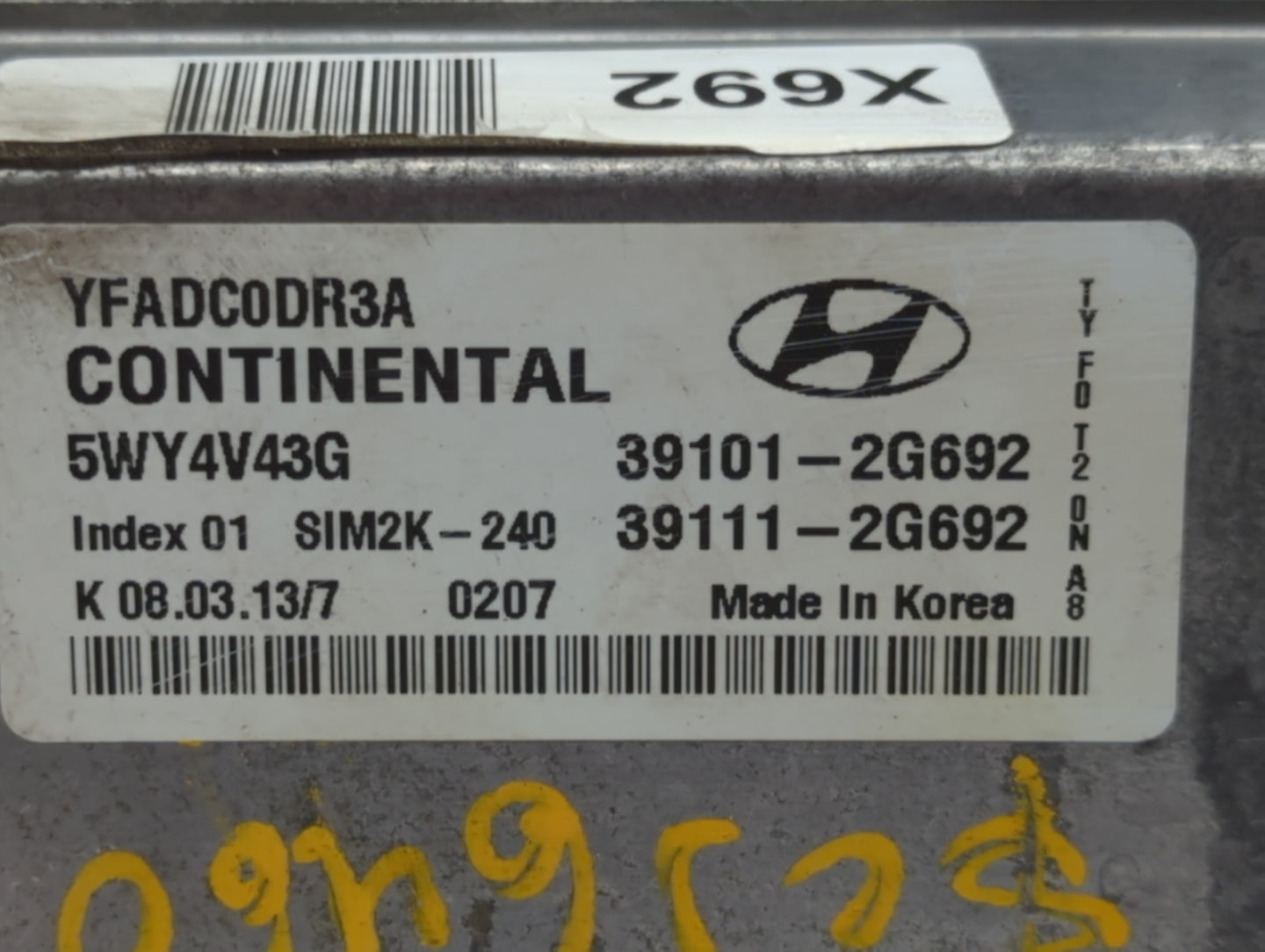 2011-2014 Hyundai Sonata PCM Engine Control Computer ECU ECM PCU OEM P/N:39101-2G692 39111-2G690 Fits Fits 2011 2012 2013 20